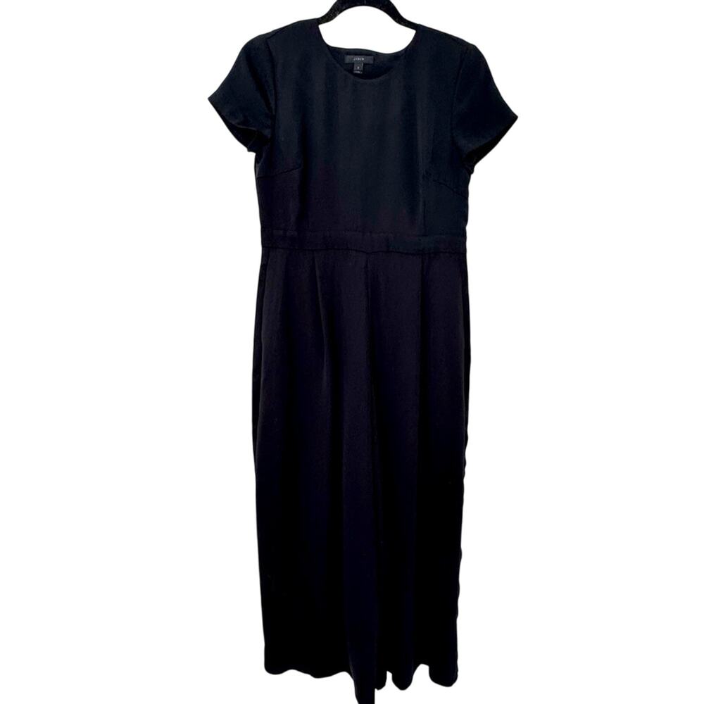 J.Crew Womens Black Jumpsuit Romper Onepiece Cut Out Sz 2 Preppy Office Capsule